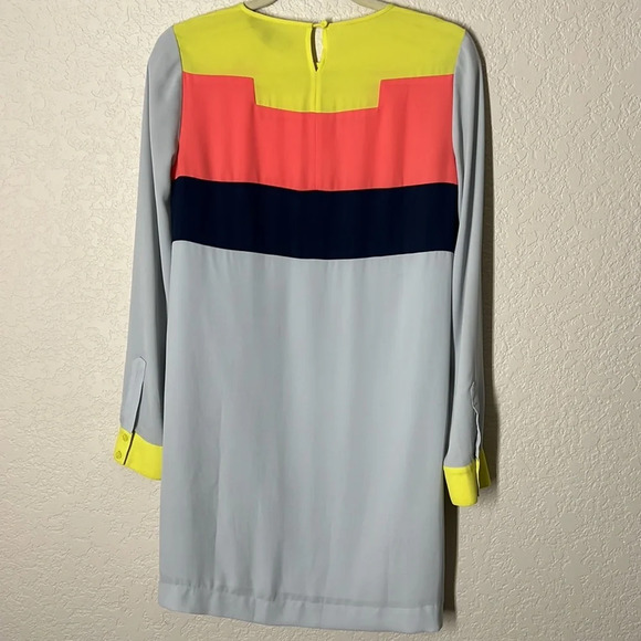 BCBG MaxAzaria Color Block Cally Dress. Sz XS Gray/Blue/Coral. Long sleeve. - Picture 6 of 6